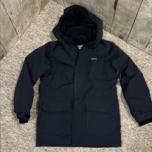 Lands' End Kids M 5/6 Squall Insulated Parka Black Fleece-Lined Jacket EUC